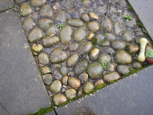 Cobbles in paving